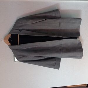 Express Women's Black and Gray 80s 90s Checkered Blazer XL